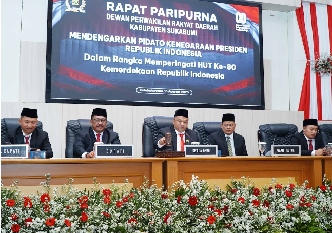 DPRD Sukabumi Gelar Paripurna Dengar Pidato Kenegaraan Presiden Jelang HUT ke-80 RI